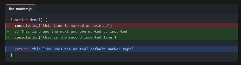 Line Diff Code Snippet Example