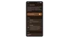 A smartphone screen displaying the "dark theme" settings, with the "Use dark theme" toggle activated and the "Expanded" option selected, which automatically applies dark theme to most apps.