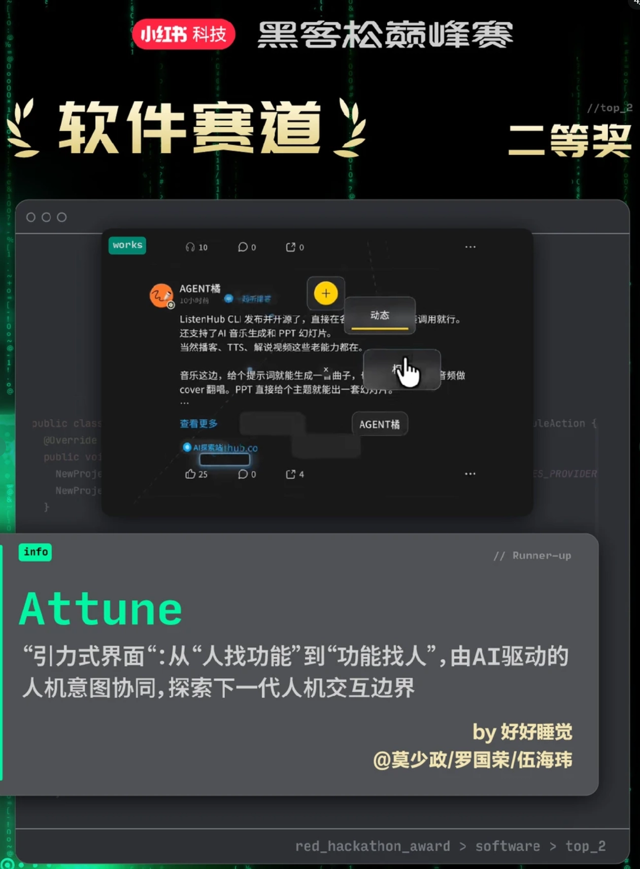 小红书“黑客松巅峰赛”落幕:口袋卡片吉他获全场大奖,脑控轮椅等入围