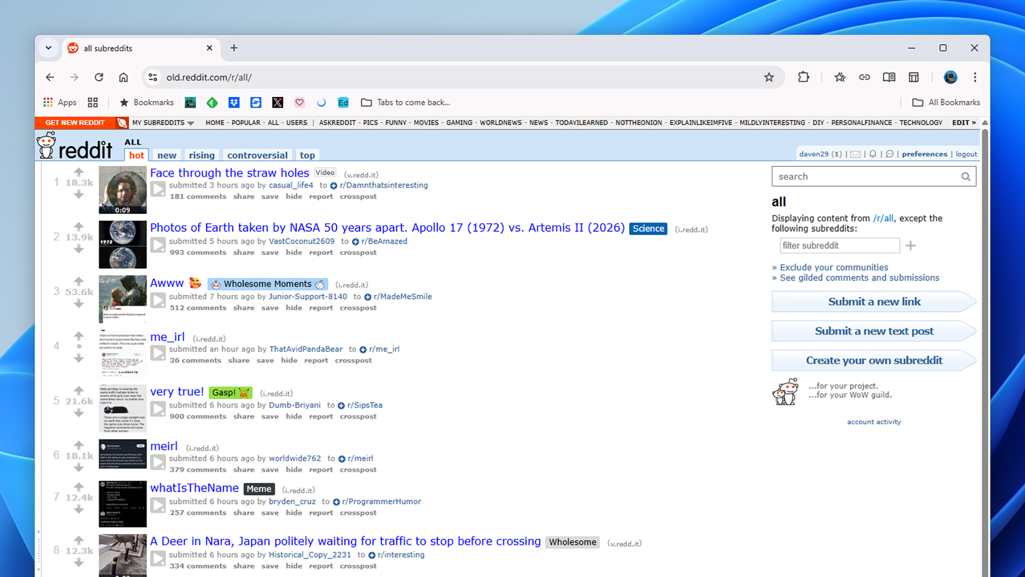 The old Reddit interface