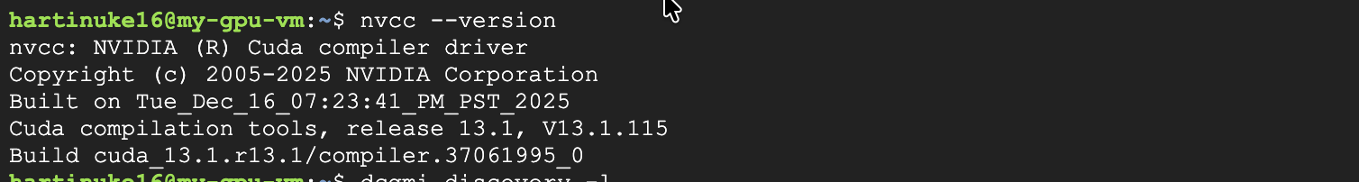 Output from the NVCC -Version command
