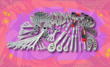 Craftsman Mechanics Tool Set on pink and purple abstract background