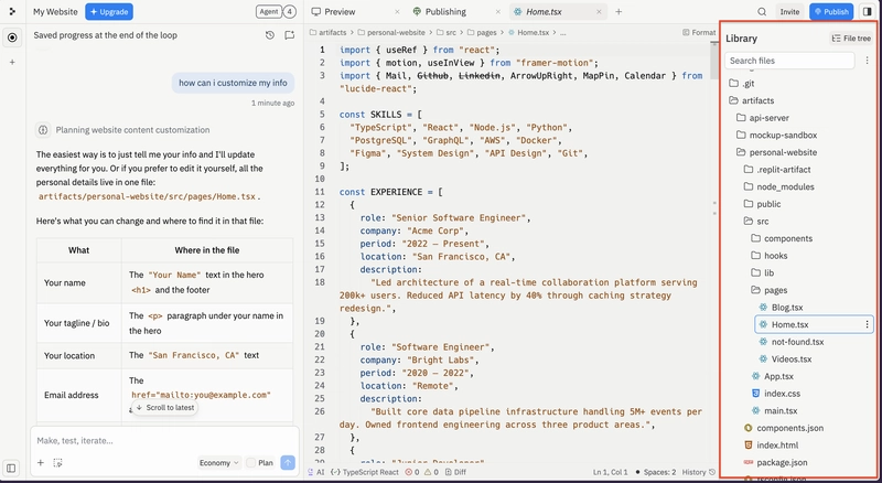 replit code tree