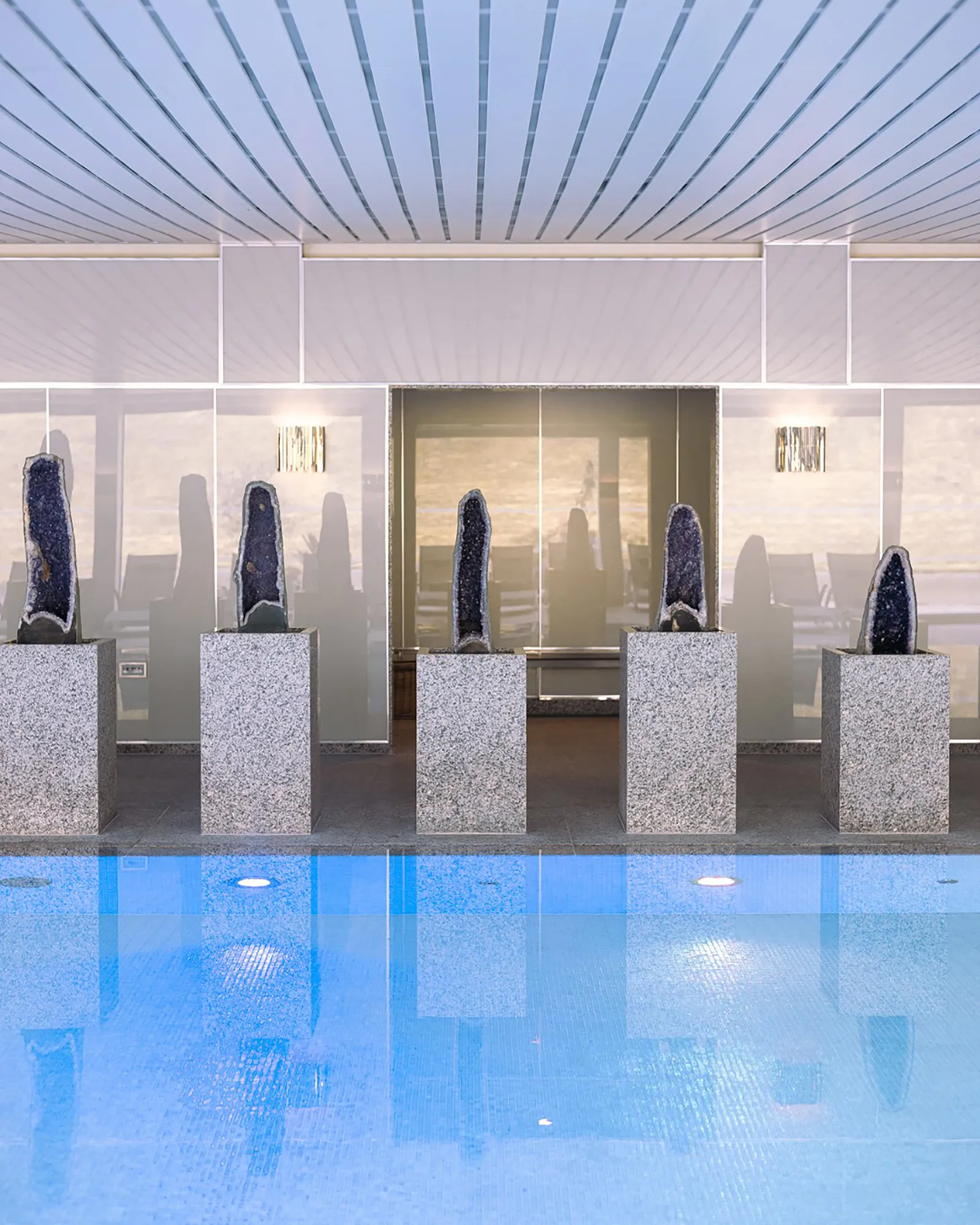 Image may contain Pool Water Plant Swimming Pool Floor Indoors and Furniture
