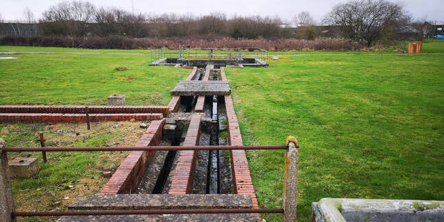 Part of the drainage system at Westcott. This section is behind Test Stand A