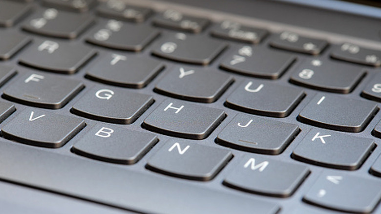 Close up computer keyboard keys