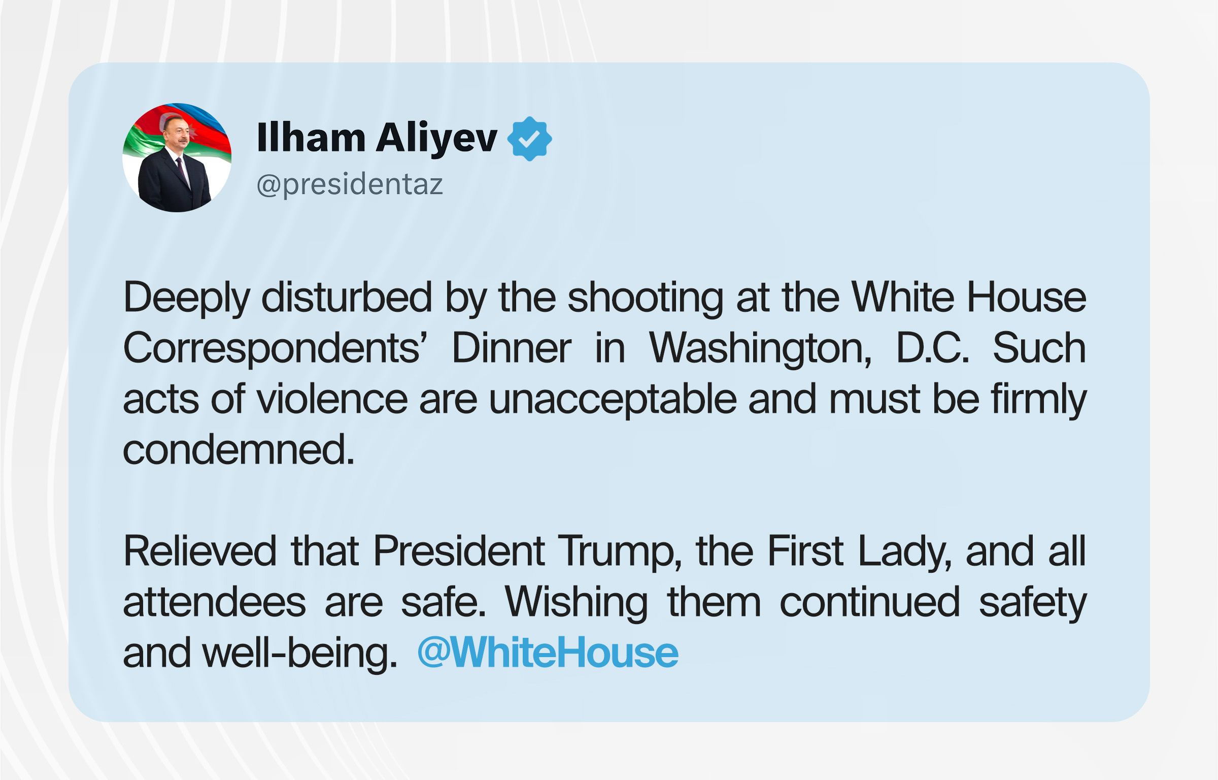 2026/04/1777215036.webp + Ilham Aliyev reacts to Washington shooting – STATEMENT News about - Ilham Aliyev reacts to Washington shooting – STATEMENT