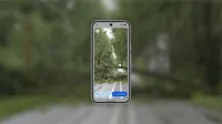 Sharing a live video on a device of a downed tree