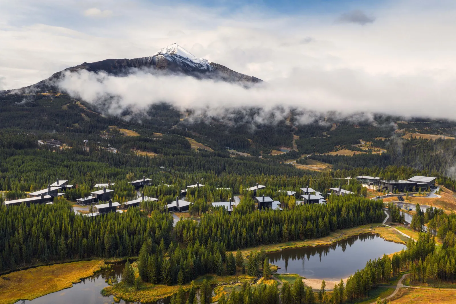 Image may contain Plant Tree Vegetation Land Nature Outdoors Woodland Lake Water Fir Scenery and Architecture