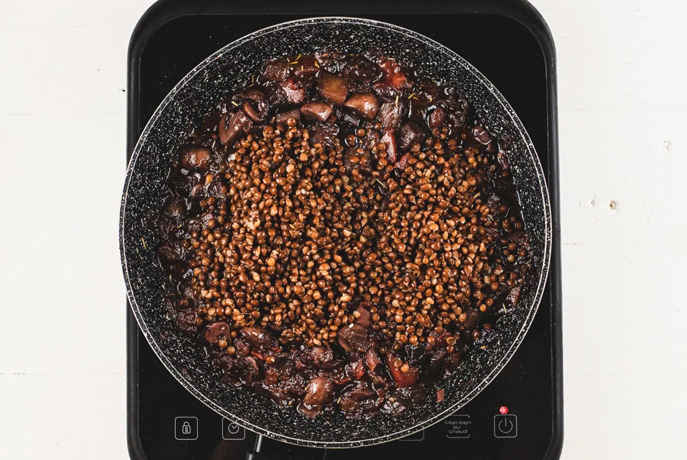 Ragú de berenjena con polenta
