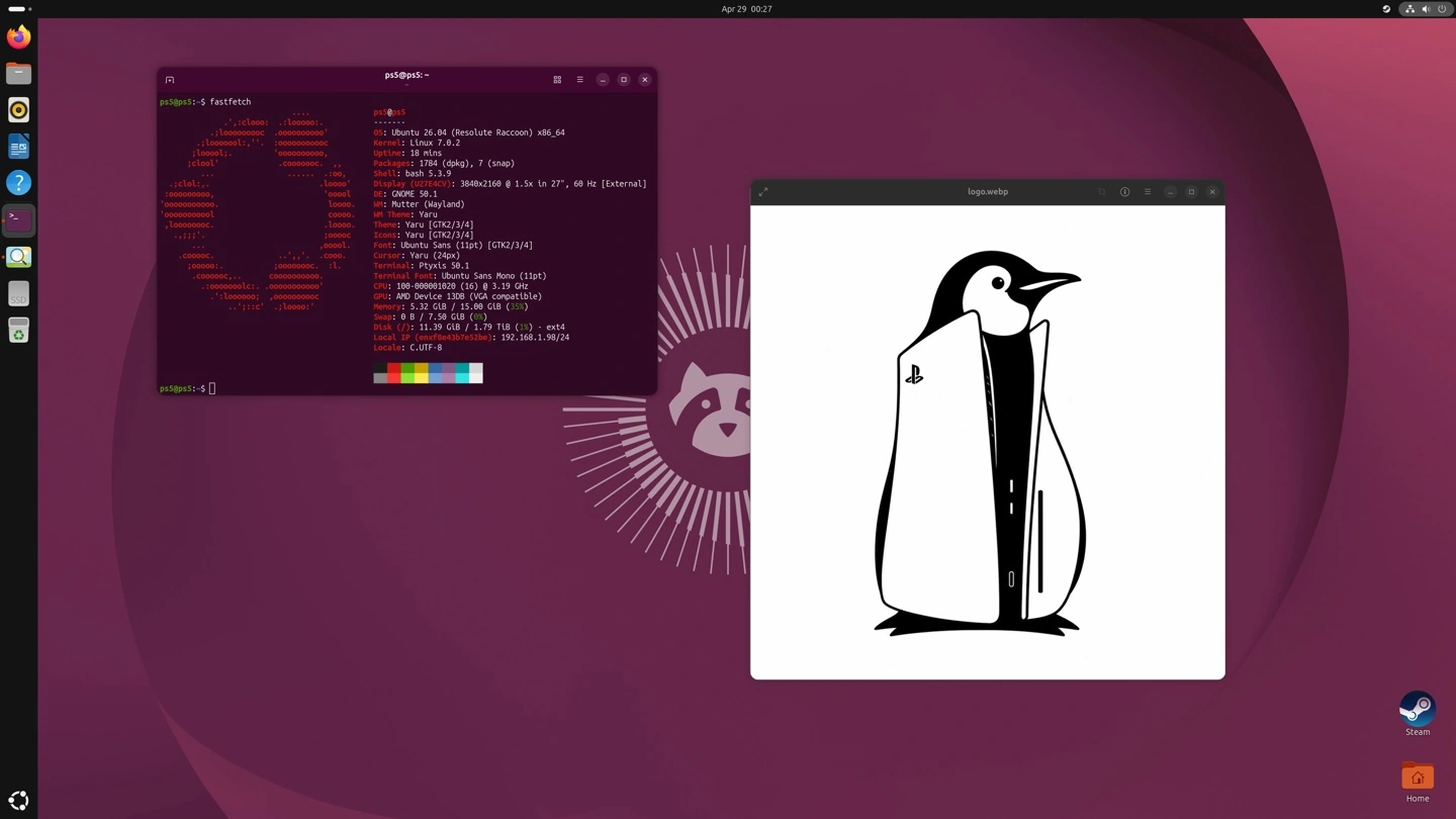PS5-Linux 工具发布:PS5 变 Linux PC,解锁 3.5GHz CPU 与 2.23GHz GPU