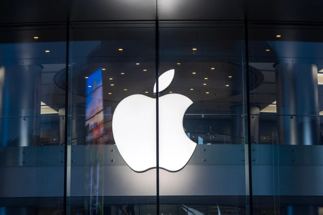 Apple logo is seen at the Apple Wangfujing Store in Beijing, China