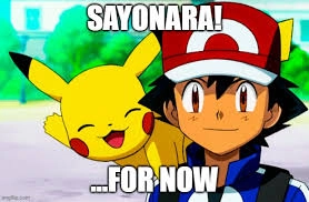 pickachu waving sayonara