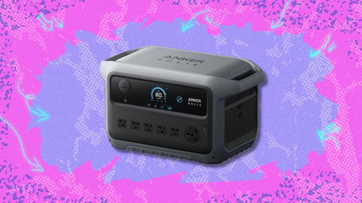 the anker solix c2000 gen 2 on a pink and purple background