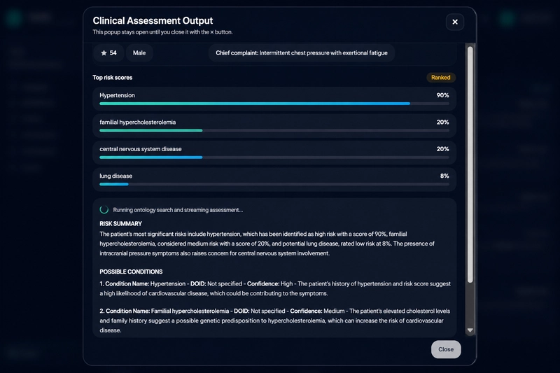 A live clinical assessment streaming in real time