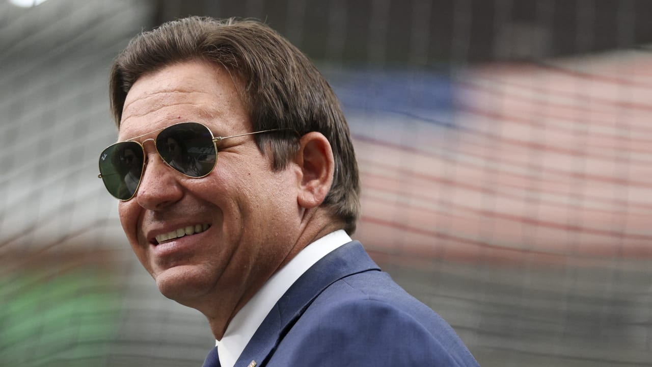 Florida governor Ron Desantis attends a Major League Baseball game between the Chicago Cubs and Tampa Bay Rays at Tropicana Field on Apr 6, 2026; St. Petersburg, Florida, USA. Florida governor Ron Desantis attends a Major League Baseball game between the Chicago Cubs and Tampa Bay Rays at Tropicana Field on Apr 6, 2026; St. Petersburg, Florida, USA.