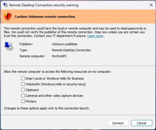 Win11 用户反馈安装微软 4 月更新后遇到打印故障 Windows RDP-Warnung