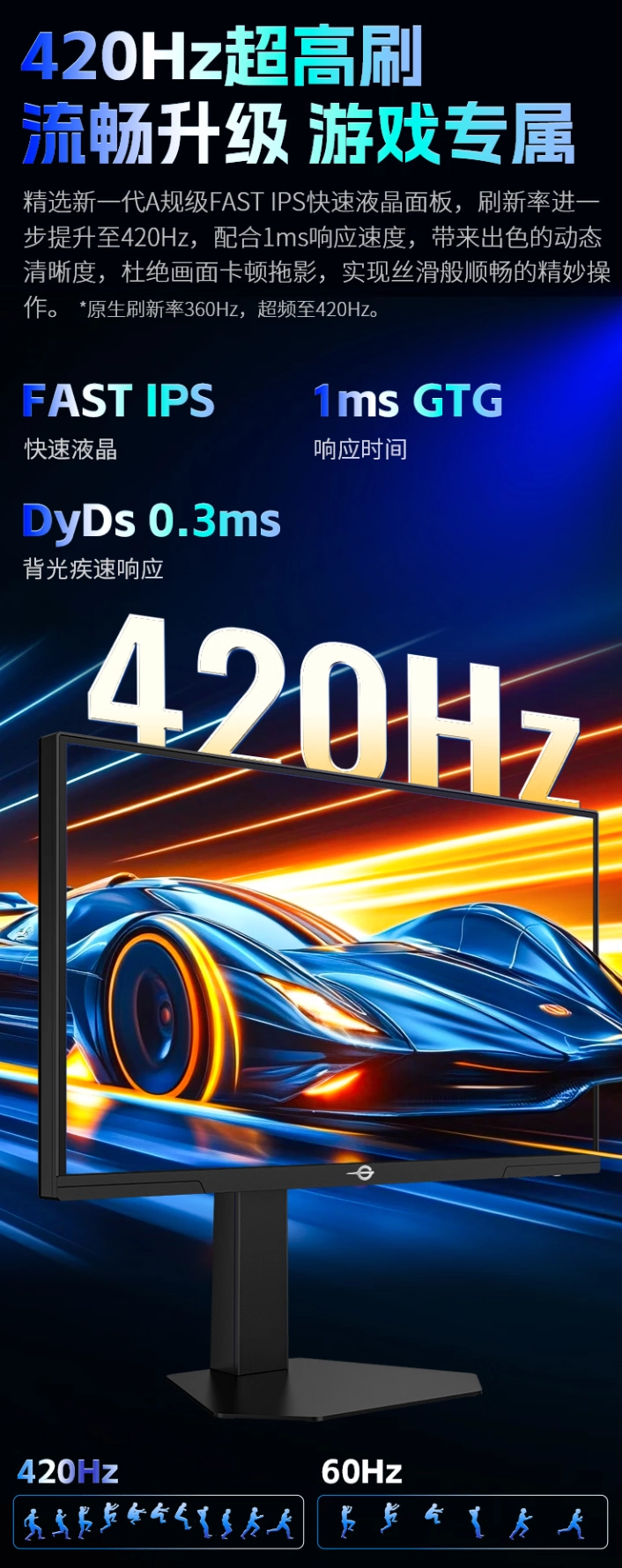 泰坦军团 P245MS PRO+ 显示器开启预约:24.5 英寸 2K 420Hz Mini LED 面板,2276 元